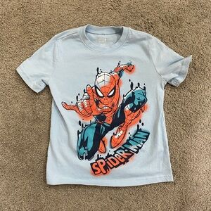 Boys Spiderman Shirt Size 6 - light blue